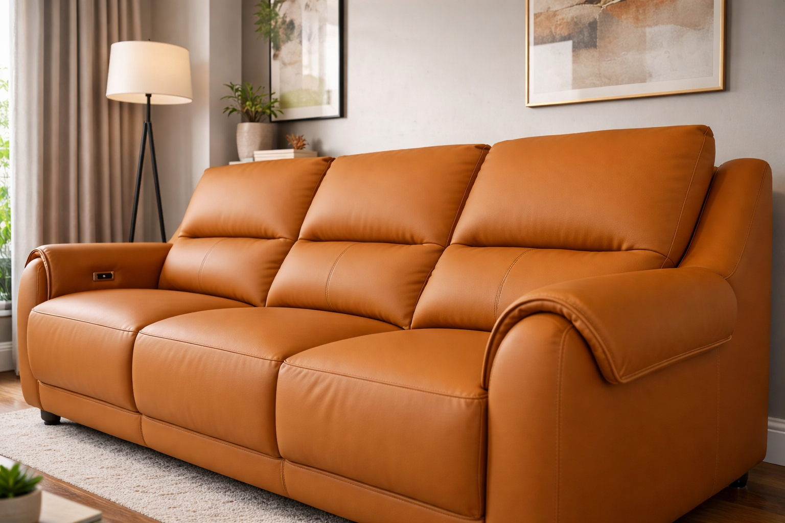 Cognac luxe recliner